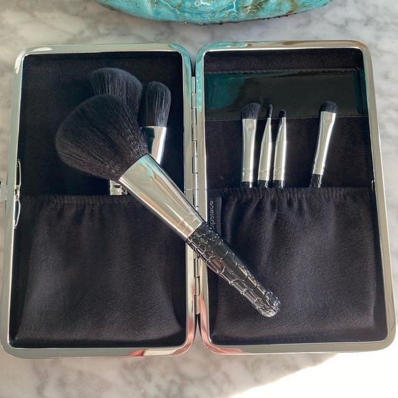 ELF Luxe Brush Collection 7 Pieces Black Croc Case New - Picture 2 of 11